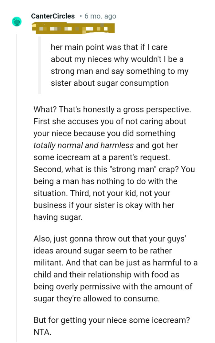 Being a man has nothing to do with the situation