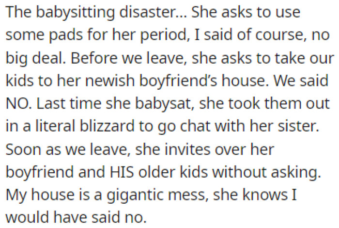 The MIL decided to invite her boyfriend and his older kids