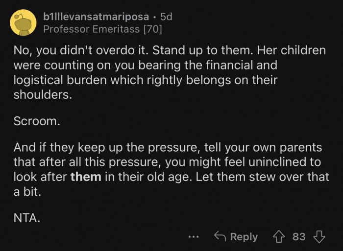 Op should call them out for expecting Op to carry that burden.
