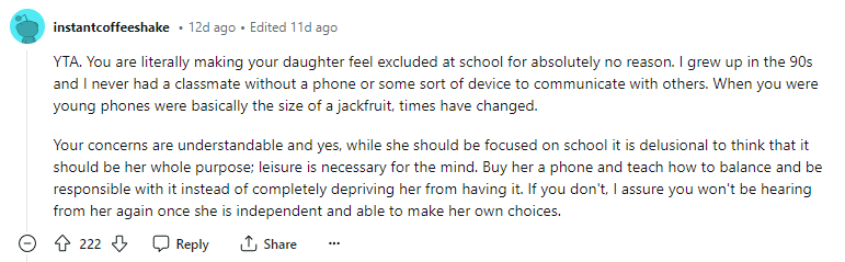 You make her feel excluded