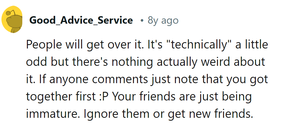 Technically odd, but love's playbook isn't always by the rules. Remind them: pioneers, not oddities!