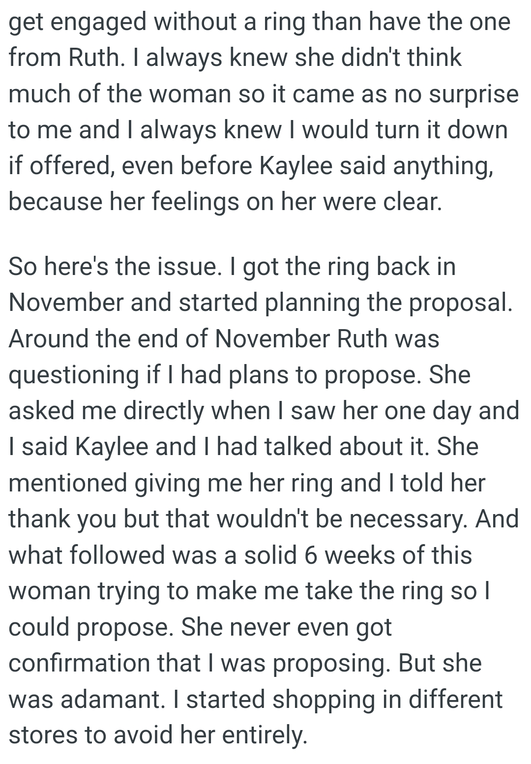 The OP always knew she didn't think much of the woman, so it came as no surprise