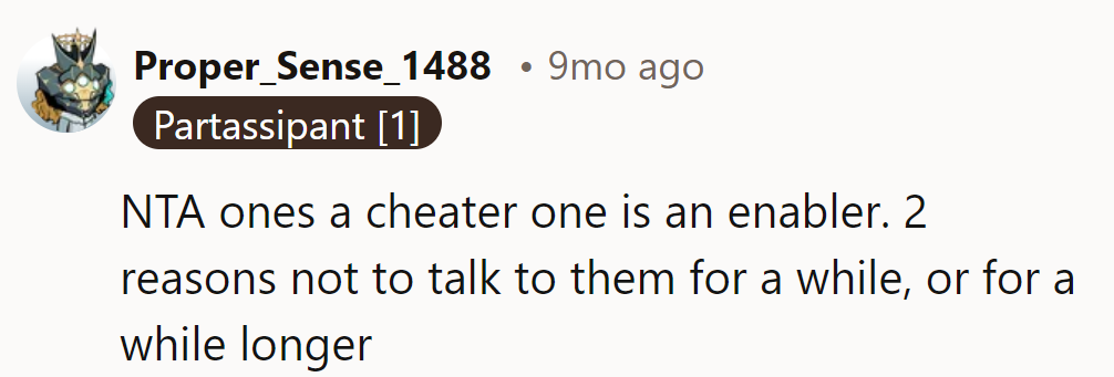 They're a dynamic duo: one cheats, the other enables.