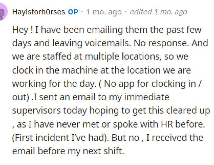 This is OP's response to what some people were saying, explaining just how they responded.