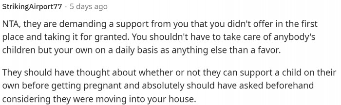 This is very honest and very true because they have a lot to learn after having a baby and being on their own.