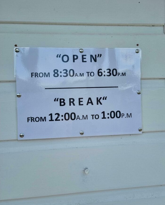 Restaurant or product label with quotes around “is,” color and legitimacy confusion