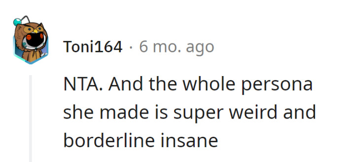 Her accent persona deserves a cameo in the Twilight Zone.