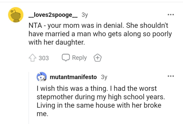 OP's mom is living in denial