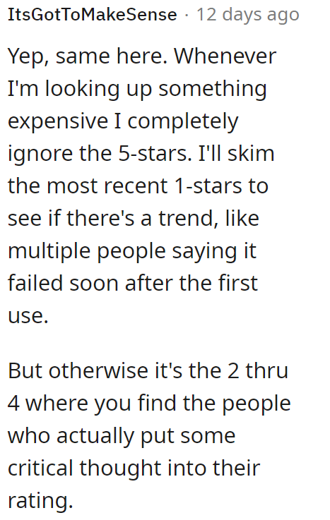 Reviews between 2 and 4 stars are usually the most accurate.