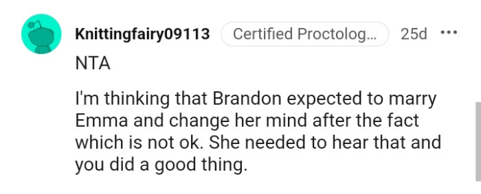 You Did a Good Thing as She Needed to Hear That