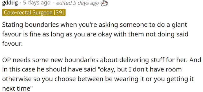 OP needs some new boundaries