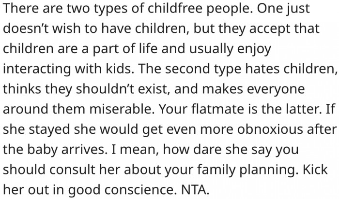 7. Kaitlin is the kind of child-free person who thinks children shouldn't exist.