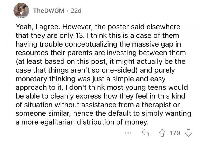 A 13-year-old will usually have difficulty discussing this issue.