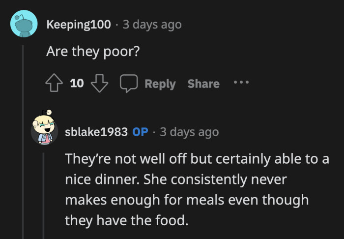 OP's sister is deliberately not feeding her children.