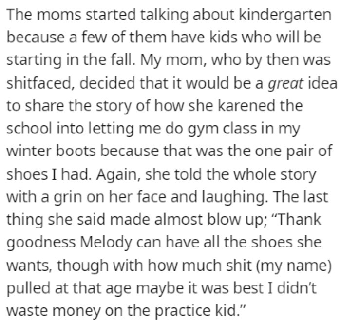 She kept referring to OP as the 