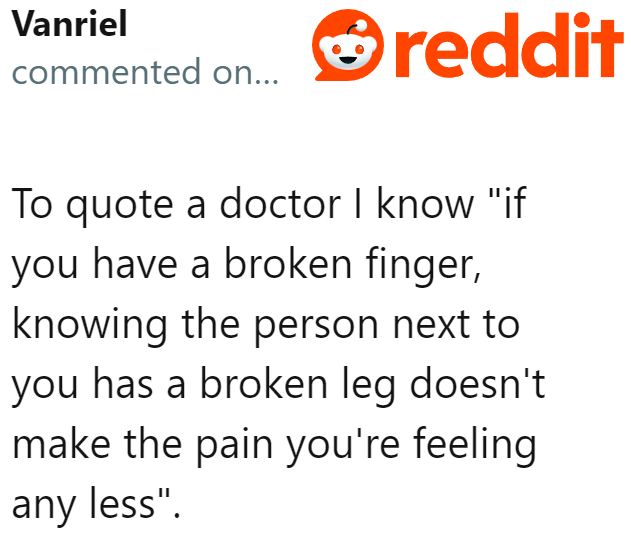 Wise words from a Redditor's doctor.