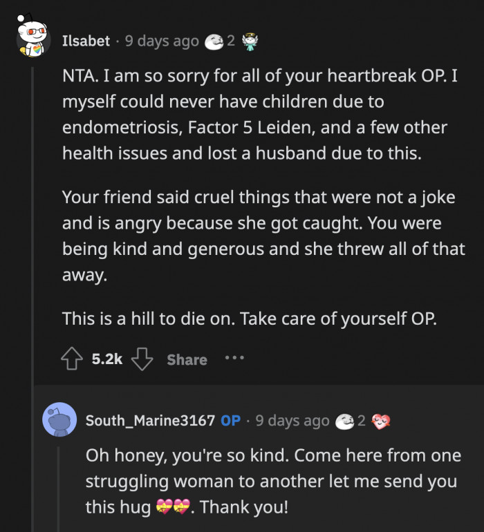 OP has every right to stand on this hill and die on it. There is no acceptable reason for Alessia to joke about what she did.