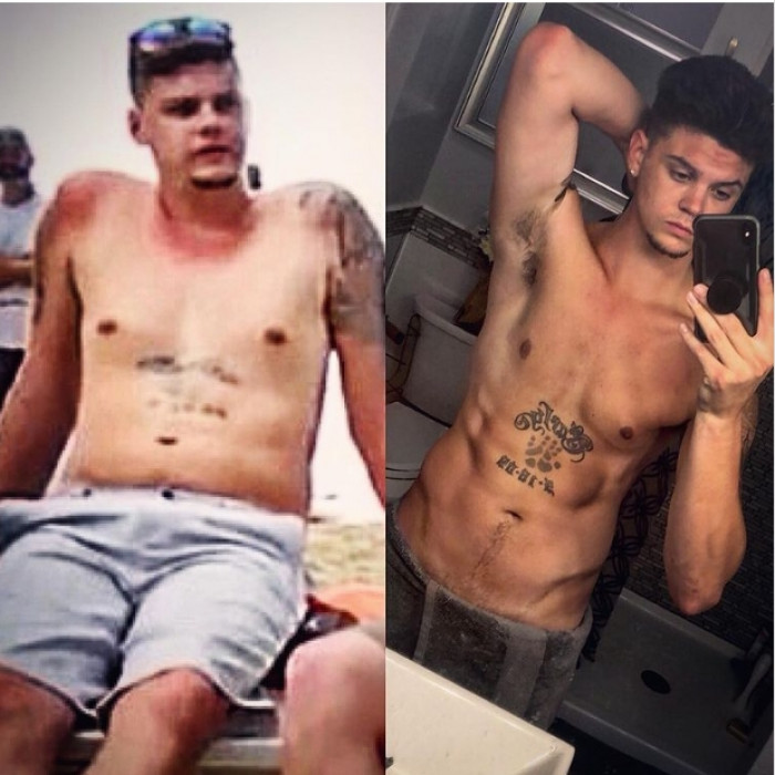 4. Tyler Baltierra shared the below progress photo in 2018 as he revealed that he went from 208 lbs to 165 lbs!