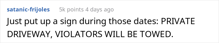 That's a good idea too, so her guests know that this was uninvited.