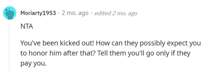 Being evicted and then expected to celebrate?