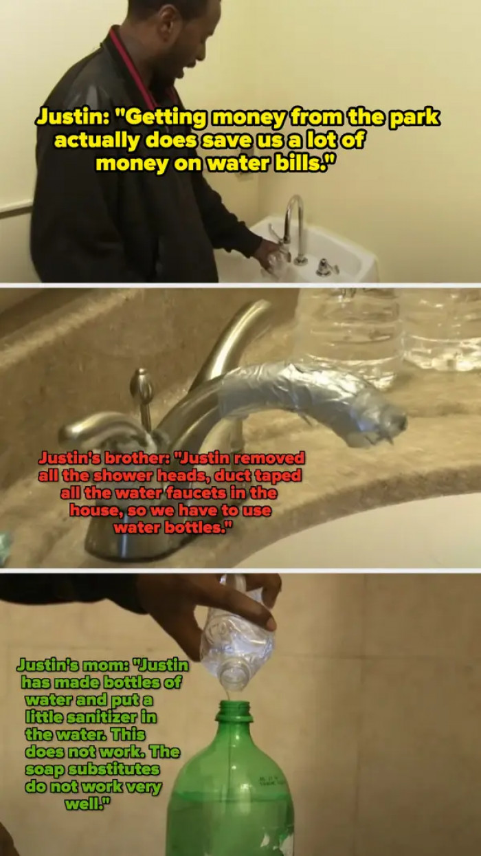 5. Justin, who takes water conservation very seriously