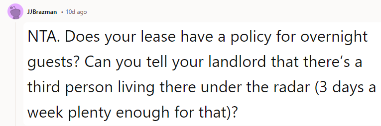Can you tell your landlord that there’s a third person living there under the radar?