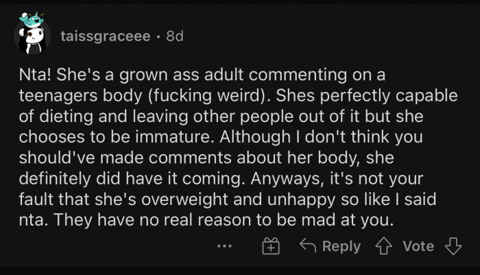 Rita is perfectly capable of dieting without including other people in it.