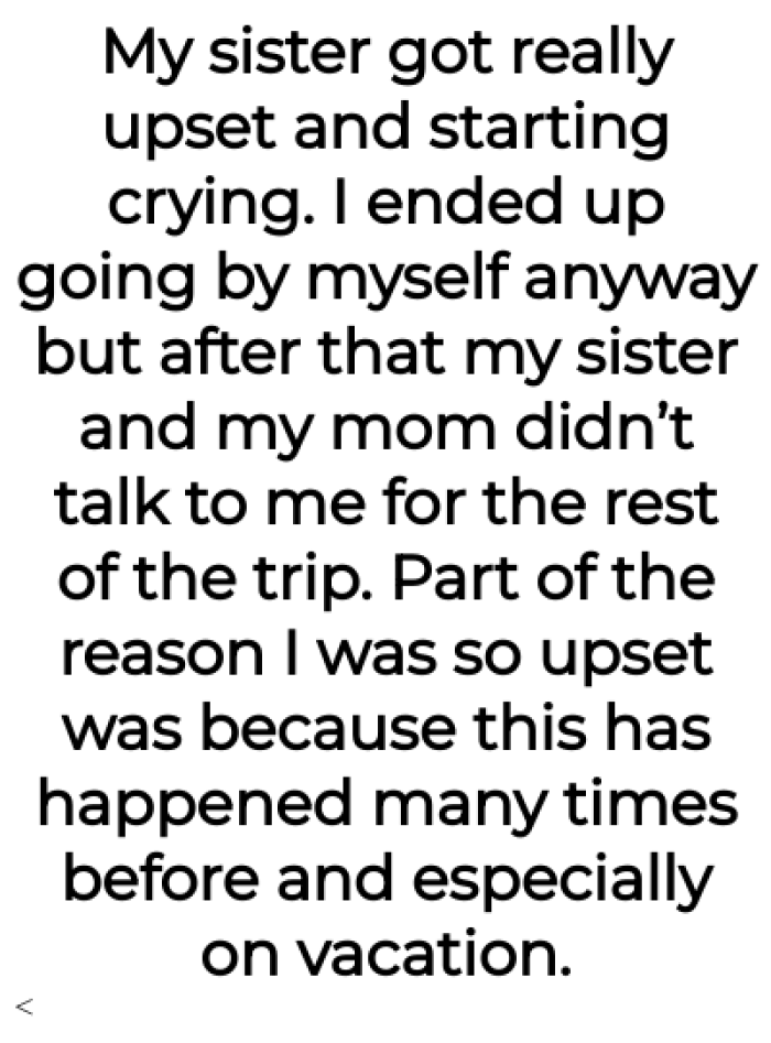 The OP didn't listen to them and went alone, but they stopped talking with the OP for the rest of the trip: