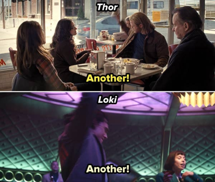 42. In the TV Series 'Loki', Loki smashes his cup after finishing his drink, just like Thor did in 'Thor'