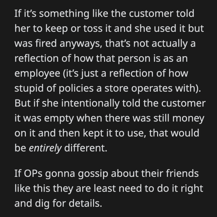 If she tells anyone in their new workplace, OP is nothing but a gossip