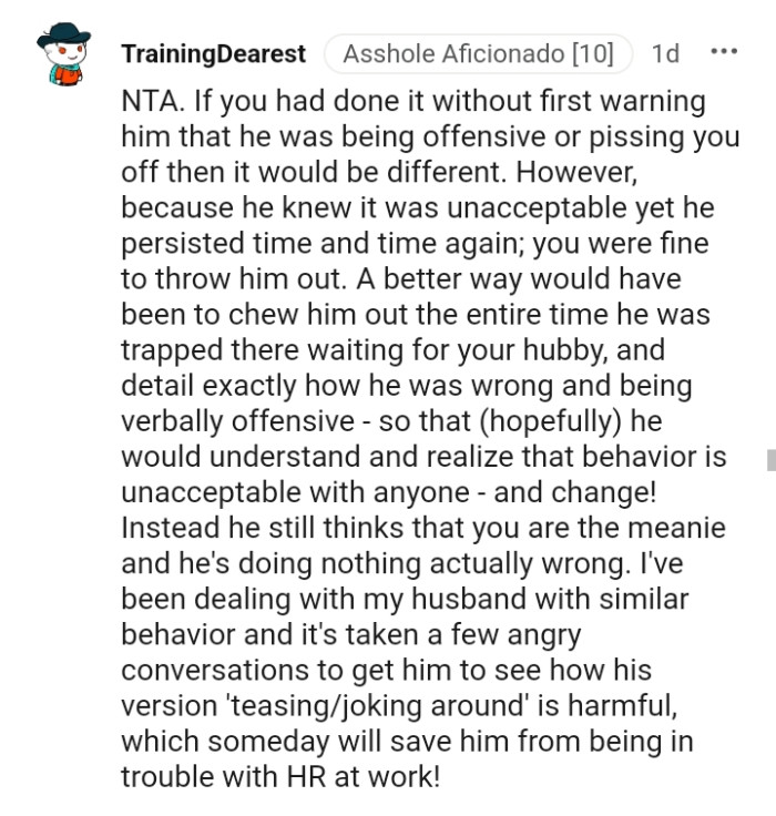 Chewing him out the entire time