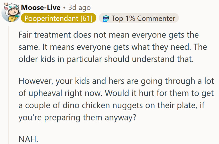 This take threads the needle perfectly: fairness isn’t sameness, but kindness never hurts.