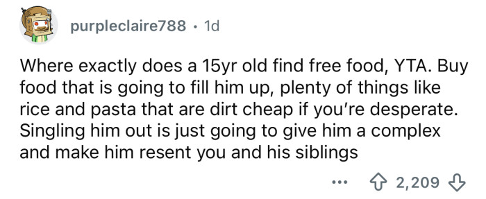 Where is he supposed to find free food?