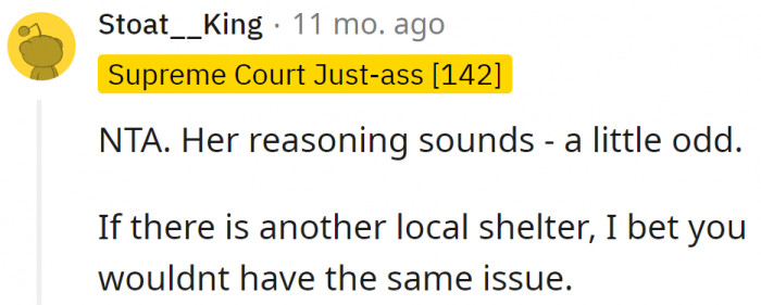 Someone advised her to try at another animal shelter: