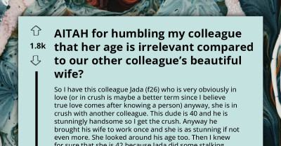 AITA For Humbling My Colleague That Her Age Is Irrelevant Compared To Our Other Colleague’s Beautiful Wife