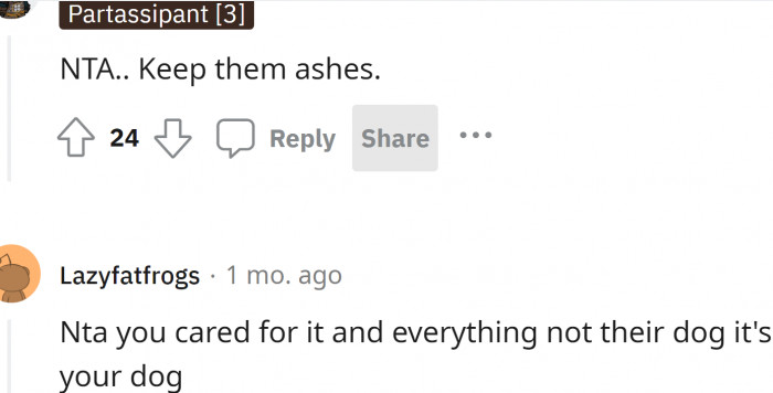 Redditors say: It's OP's dog