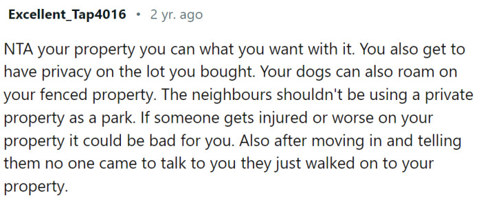 Private property is not a public park.