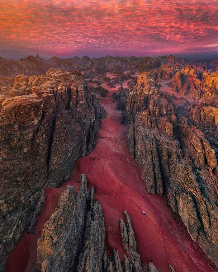 "I Stumbled Across Some Red Sand Dunes Hidden In The Tabuk Region Of Northern Saudi Arabia"
