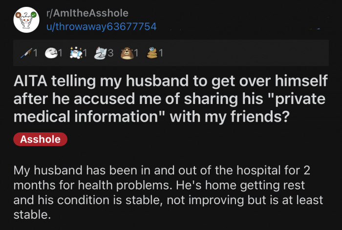 Here's the original post by Reddit user u/throwaway63677754: