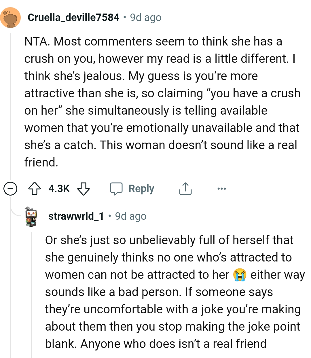 This woman doesn't sound like a real friend