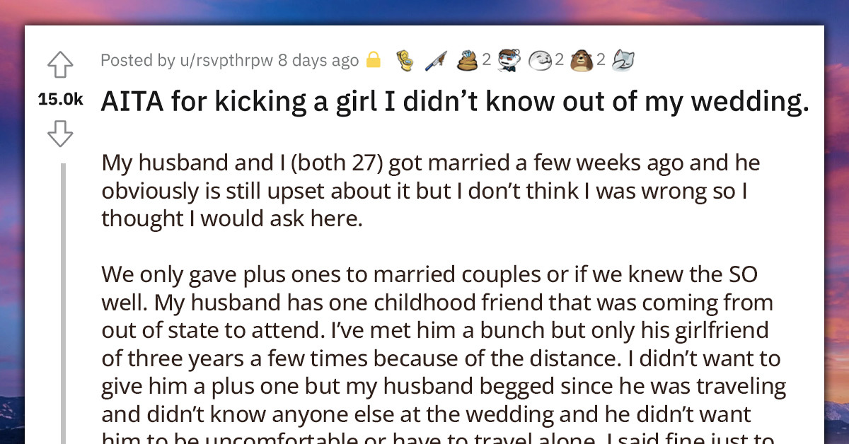 Bridezilla Kicks A +1 Girl She Didn't Know Out Of Her Wedding, Gets Blasted On Reddit For Being An Inconsiderate A-Hole