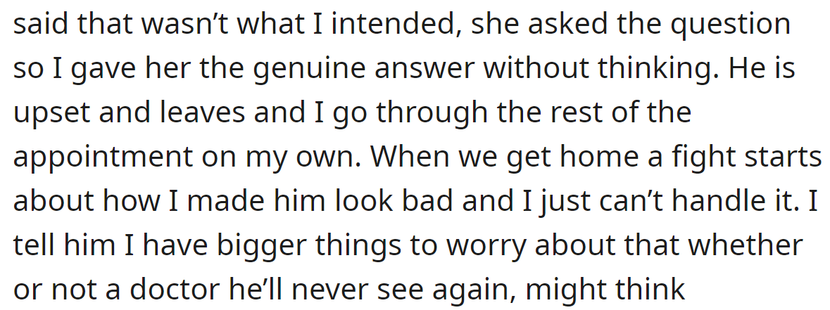 They continued arguing at home: