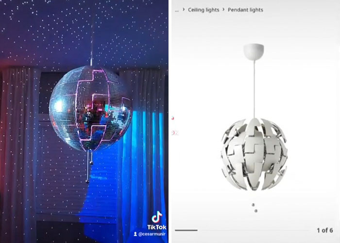 32. IKEA PS lamp transformed into a snazzy disco ball