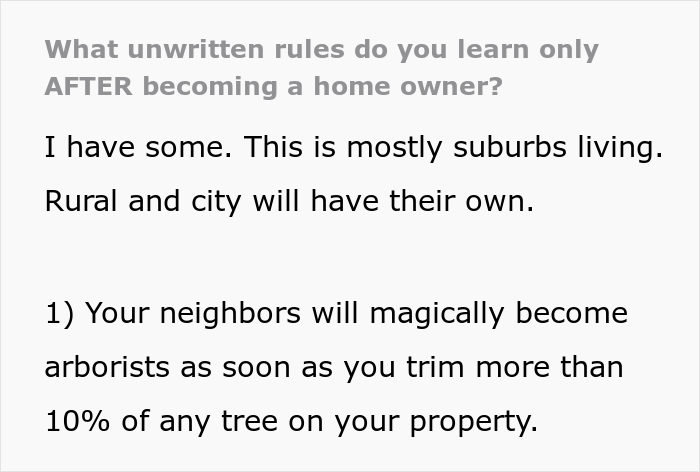 Suburb living rules: