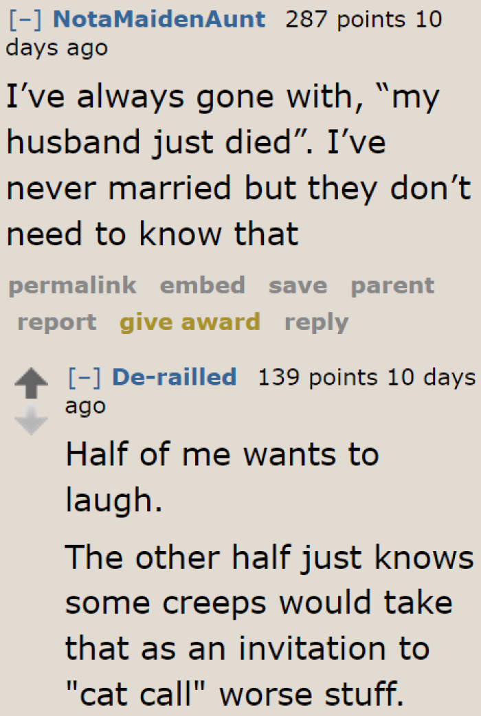 The post made people share their ways of handling the situation.