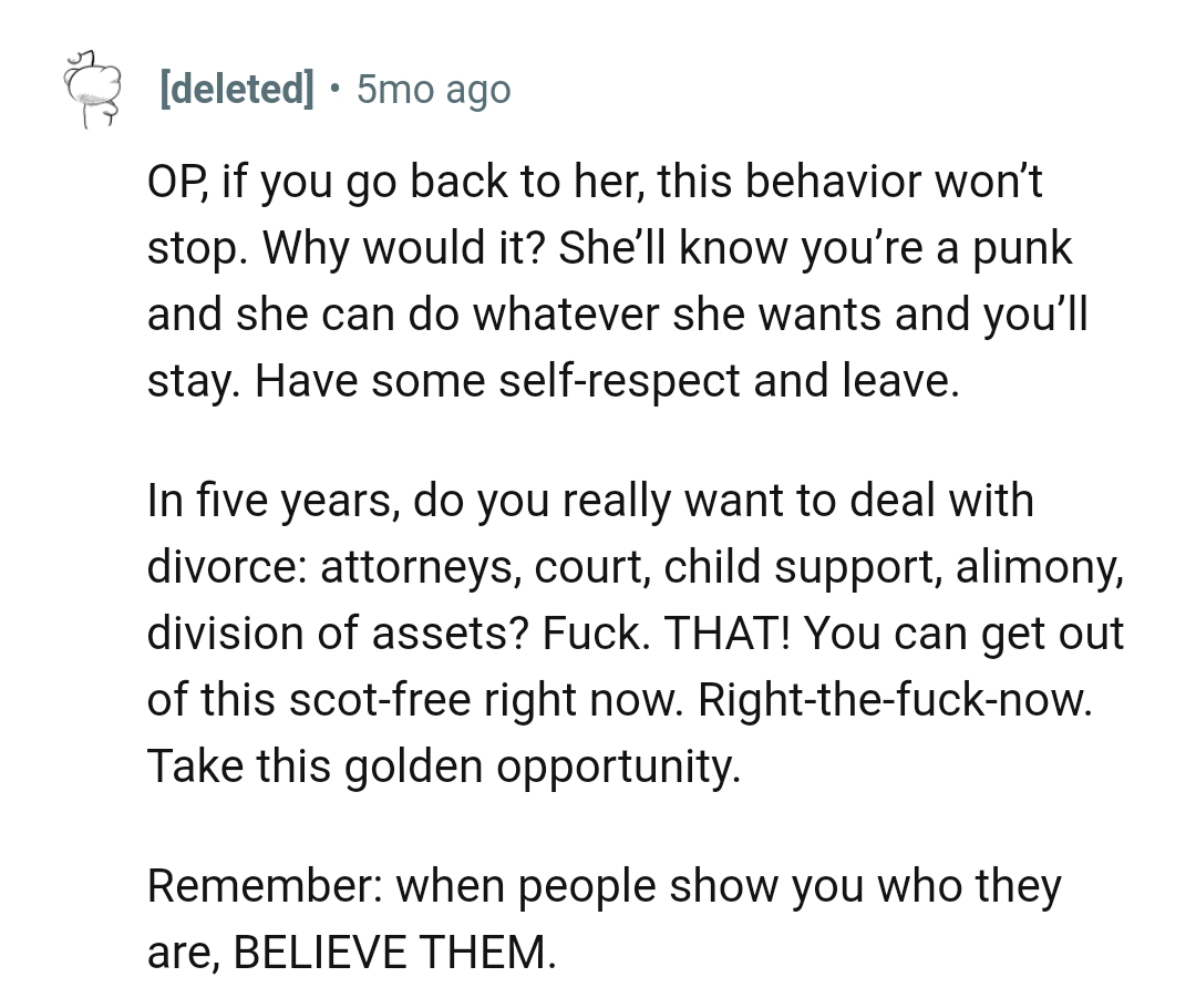 The OP can get out scot-free