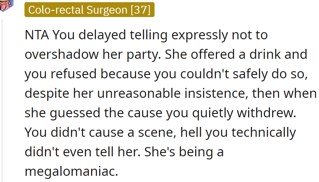 Technically, the OP didn't even tell SIL about the pregnancy.