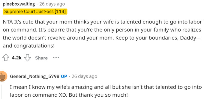 People were laughing a bit at his mom's ridiculous remarks because she was obviously just upset.