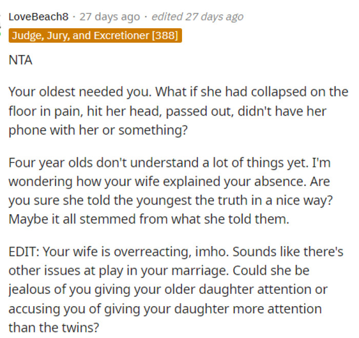 Unfortunately, these are the things that you have to think about, especially as a parent of someone with a chronic illness. It was important for him to stay with her, so he decided to stay back.