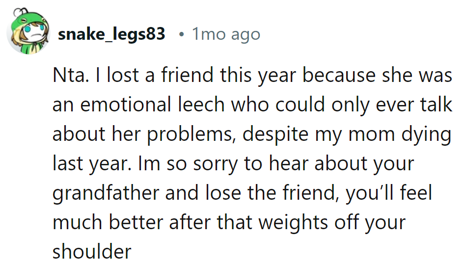 It's like tossing out an emotional anchor. Losing that weight might just lighten the load.